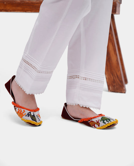 Solid cotton straight pants