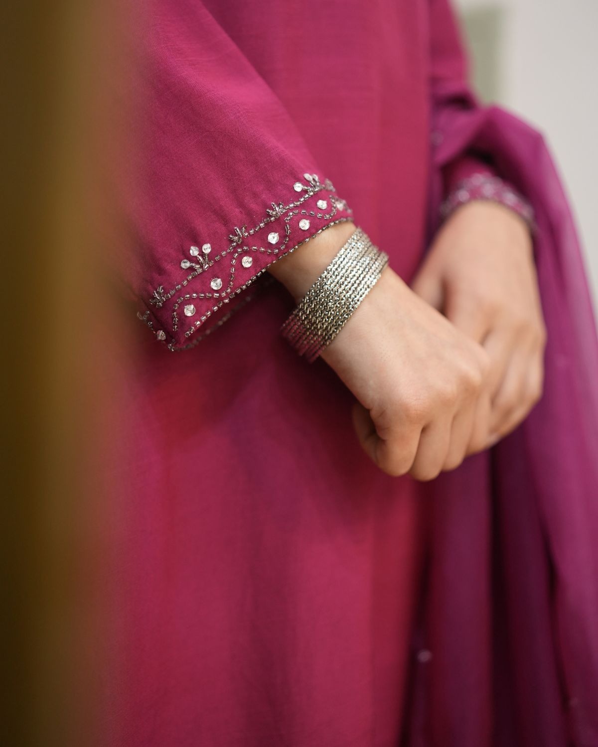 Aya -fuchsia pink - Stitched 2 Pieces- SR1016