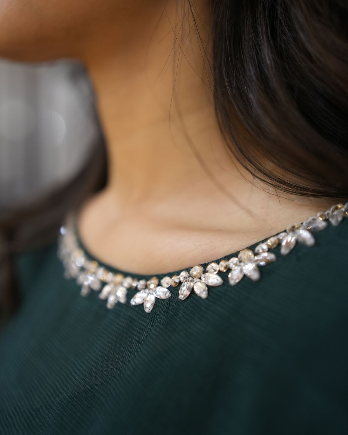 LIORA - Deep green- Stitched 2 Pieces- SR1017