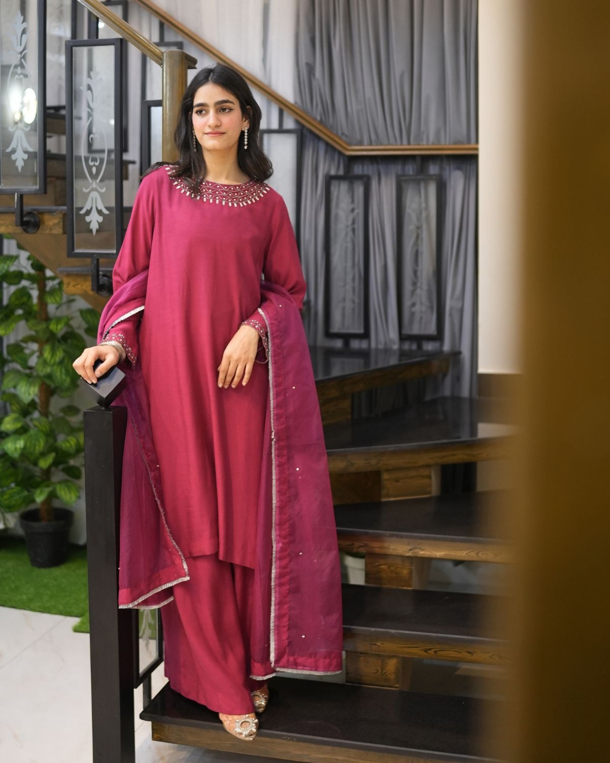 Aya -fuchsia pink - Stitched 2 Pieces- SR1016